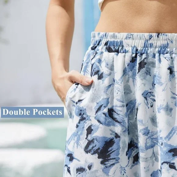 Maxi Skirts for Women with Pockets Long Midi Length Casual Skirt for Holiday